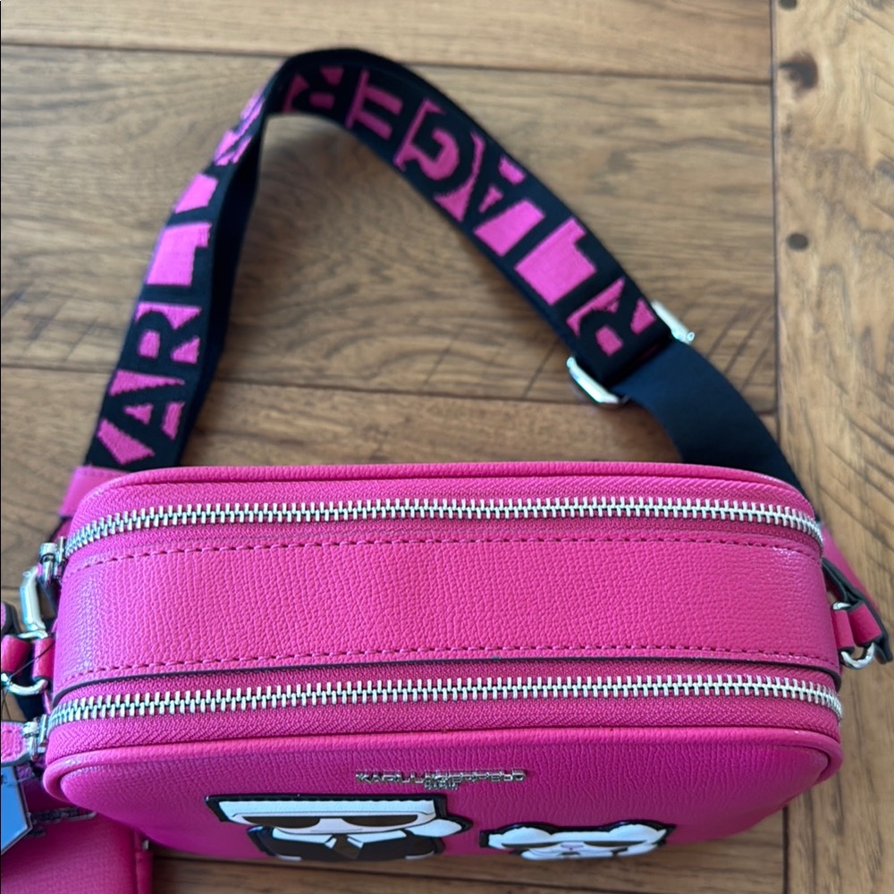 Karl Lagerfeld Pink Crossbody Bag with Cartoon Design - Picture 4 of 5